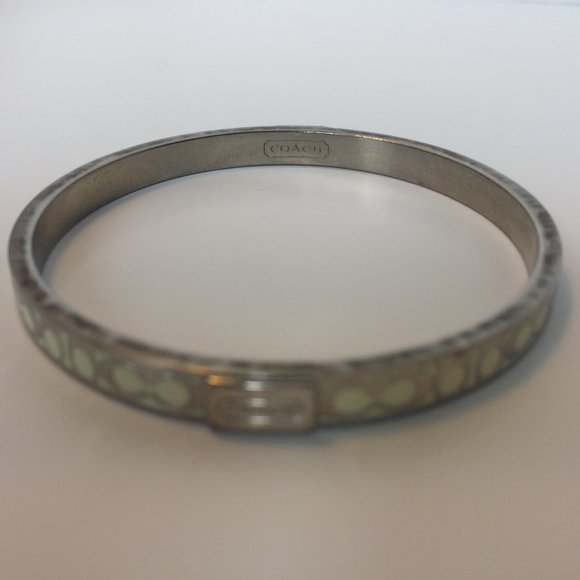 COACH Monogram Bracelet Cuff Silver/White - Picture 4 of 7